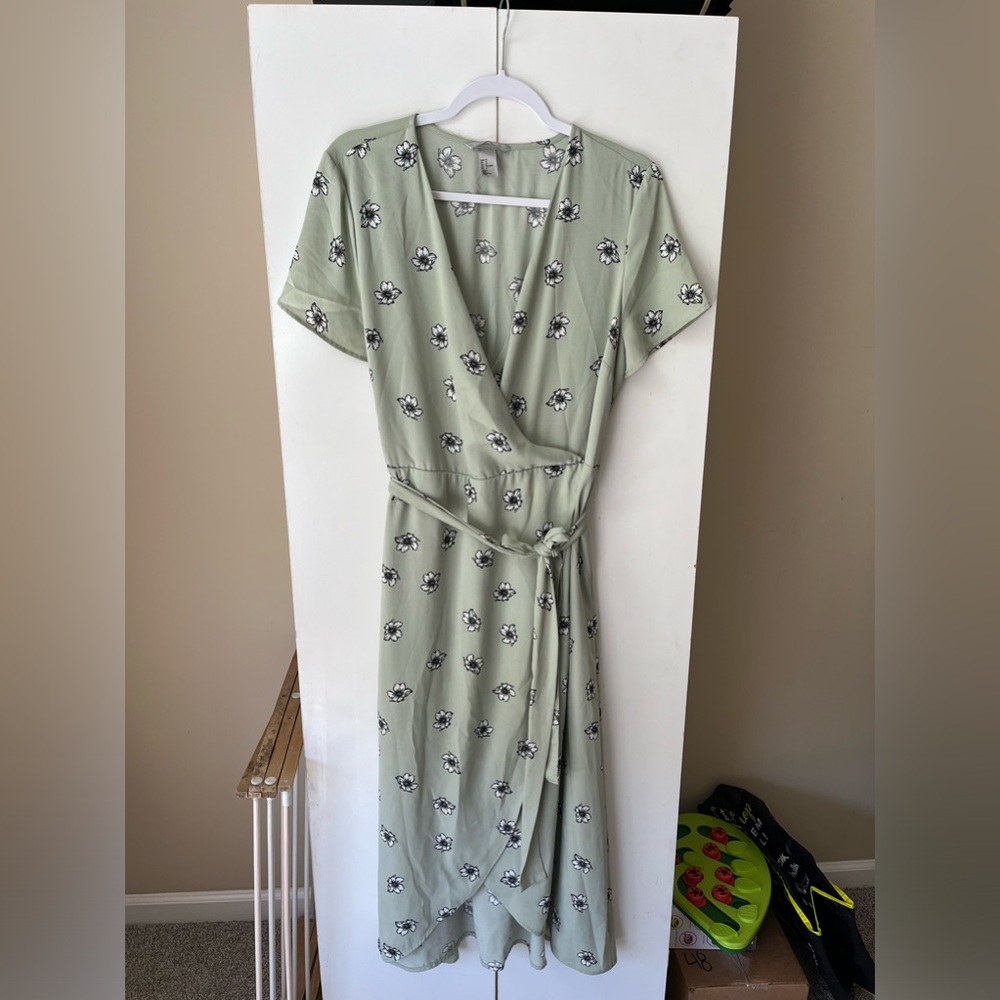 Pastel Green Floral printed H&M dress